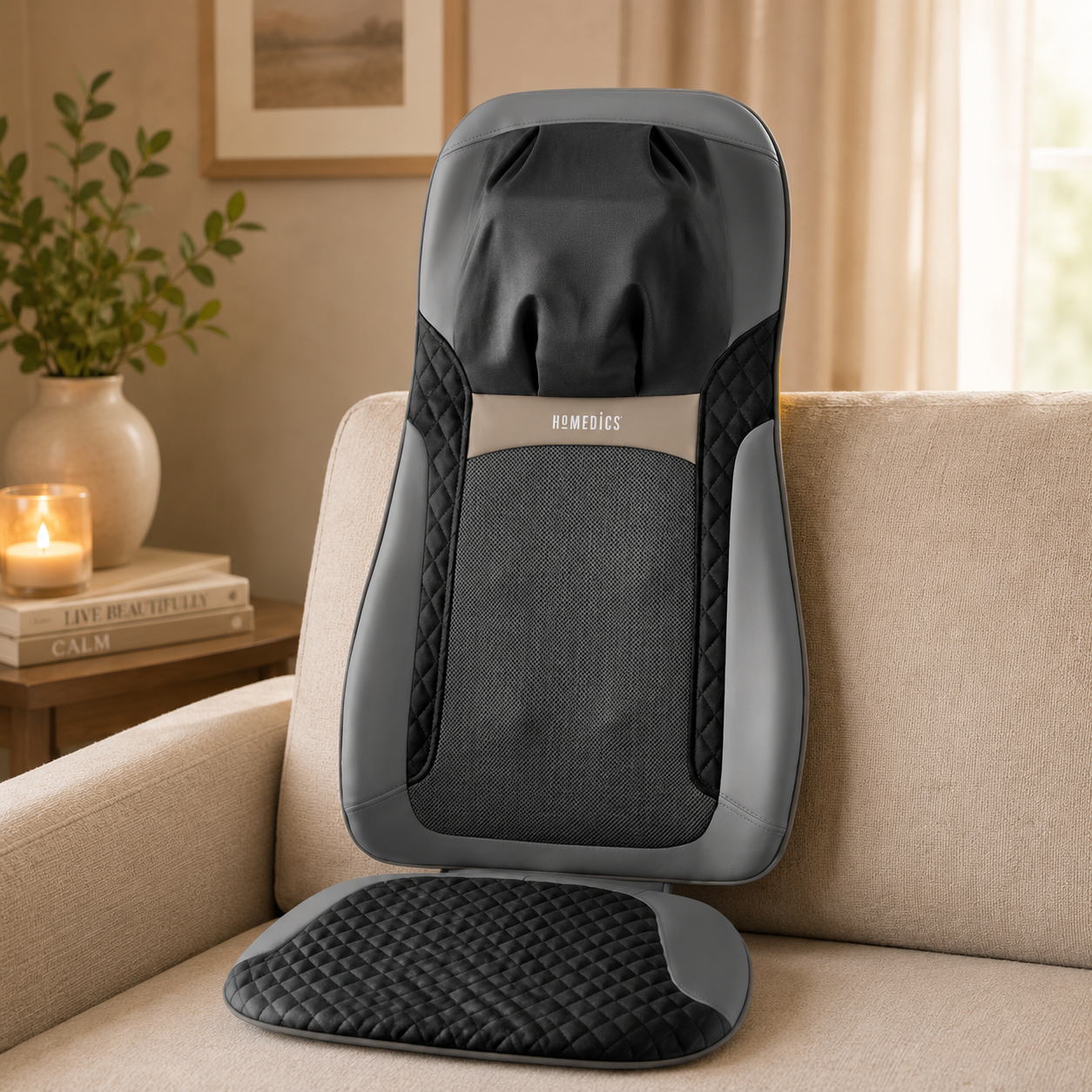 Heated Shiatsu Neck & Back Massage Seat Cushion